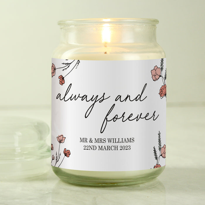 Personalised Always & Forever Large Scented Jar Candle