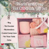 Hot Chocolate Gift Set with Mug, Socks, and Mini Winter Hot Water Bottle with Cosy Cover