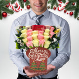 Christmas Chocolate Bouquet - Croquettes & Truffles Chocolate with White & Pink Roses