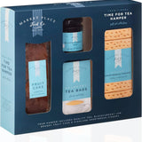 Traditional Time for Tea Hamper by Market Place Food Co - Gift Set of Highland Shortbread Fingers, Brandy Fruit Cake, Quality Tea & Jam