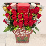 Christmas Chocolate Bouquet - Croquettes & Truffles Chocolate with Red Roses