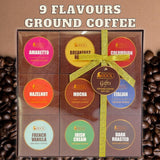 Ground Coffee Gift Set - 9 Gourmet Flavoured Coffee Mix Selection