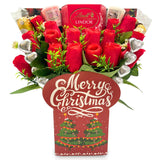 Christmas Chocolate Bouquet - Croquettes & Truffles Chocolate with Red Roses