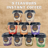 Coffee Gift Set - 9 Instant Coffee Travel Cup Set - Cappuccino, Irish Cream, Almond and More