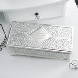 Personalised Antique Silver Plated Jewellery Box