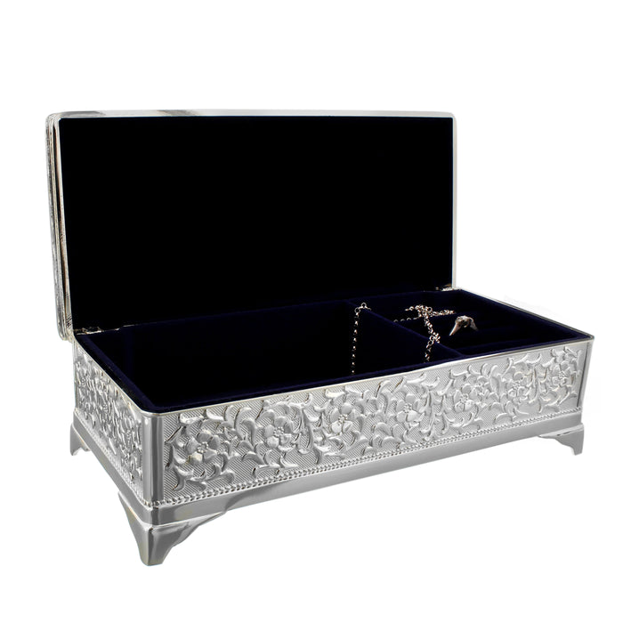 Personalised Antique Silver Plated Jewellery Box