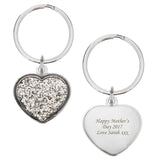 Personalised Diamante Heart Keyring