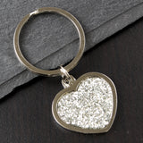 Personalised Diamante Heart Keyring
