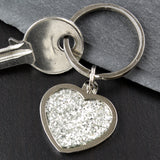 Personalised Diamante Heart Keyring