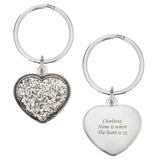 Personalised Diamante Heart Keyring