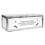 Personalised Hearts Mirrored Jewellery Box