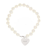 Personalised White Freshwater Pearl Scripted Name Bracelet