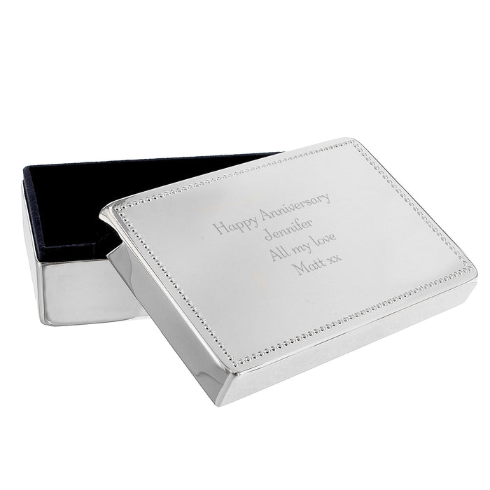 Personalised Any Message Rectangular Jewellery Box