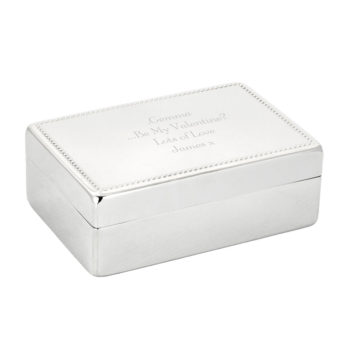 Personalised Any Message Rectangular Jewellery Box