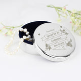 Personalised Garden Bloom Round Trinket Box