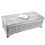 Personalised Swirls & Hearts Antique Silver Plated Jewellery Box