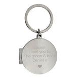 Personalised Heart Motif Round Photo Keyring