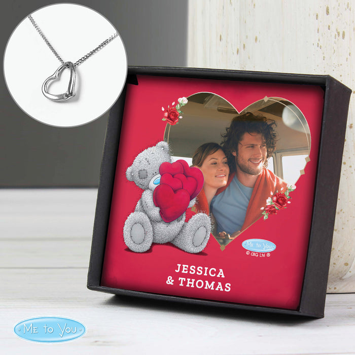 Personalised Me To You Photo Upload Heart Necklace and Box