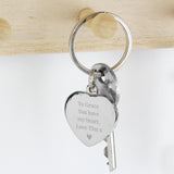 Personalised Free Text Diamante Heart Keyring