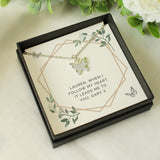 Personalised Botanical Sentiment Butterfly Necklace and Box