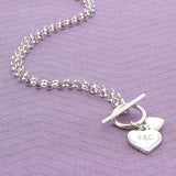 Personalised Hearts T-Bar Necklace