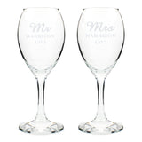 Personalised Mr & Mrs Wine Glass Set