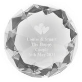 Personalised Heart Motif Diamond Paperweight