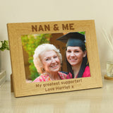 Personalised Nan & Me 5x7 Landscape Wooden Photo Frame