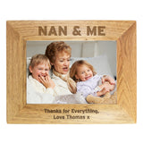 Personalised Nan & Me 5x7 Landscape Wooden Photo Frame