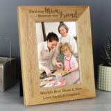 Personalised First My Mum Forever My Friend 5x7 Wooden Photo Frame