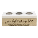 Personalised You Light Up My Life Triple Tea Light Box