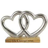 Personalised Free Text Double Heart Ornament