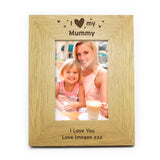 Personalised Oak Finish 6x4 I Heart My Photo Frame