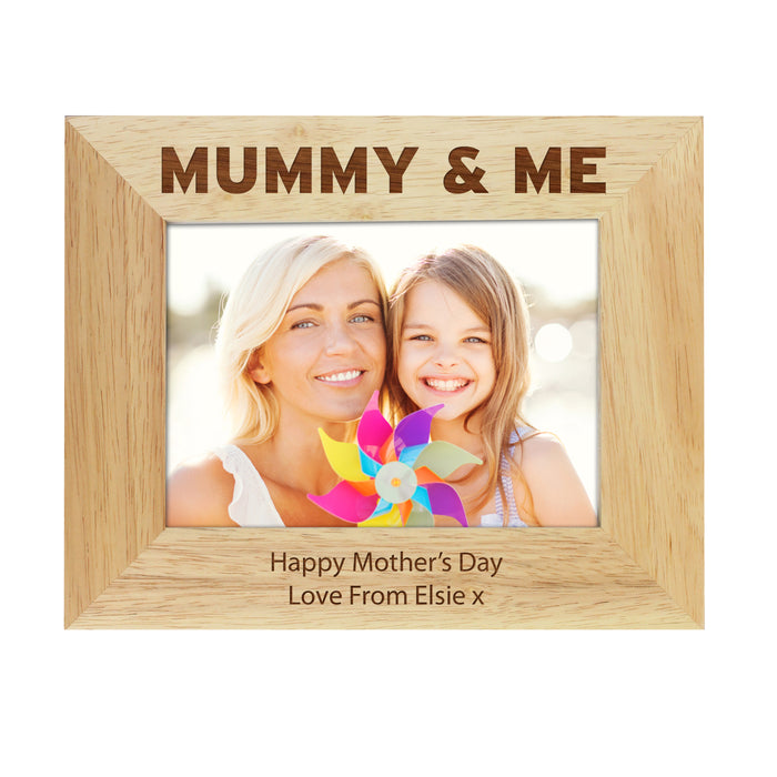 Personalised Mummy & Me 5x7 Landscape Wooden Photo Frame