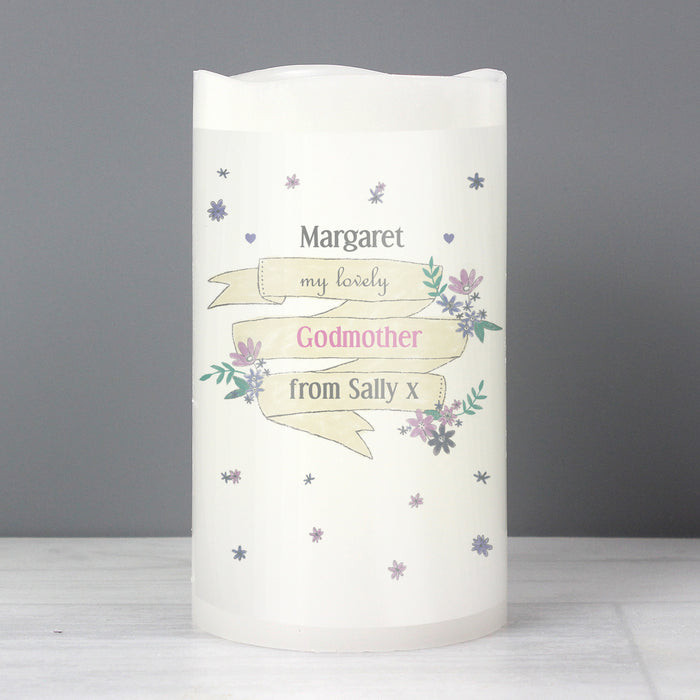 Personalised Garden Bloom LED Candle