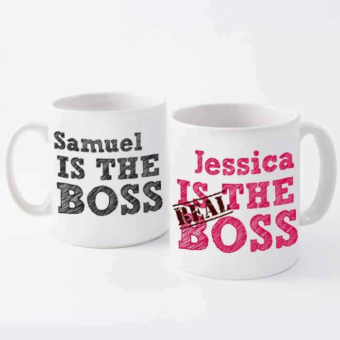 Personalised The Real Boss Mug Set