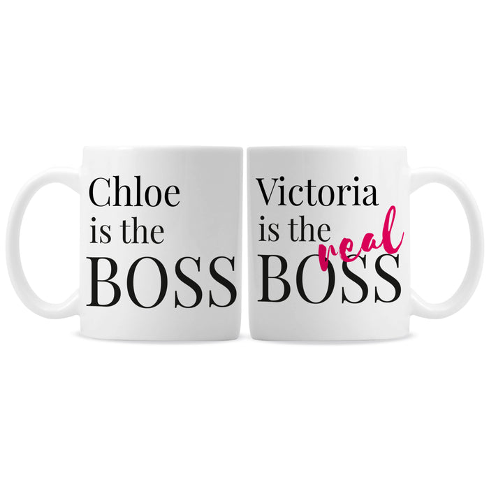 Personalised The Real Boss Mug Set