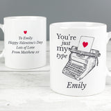 Personalised Just My Type Valentines Mug