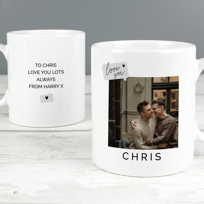 Personalised Love You Snapshot Photo Upload Mug