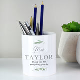 Personalised Free Text Botanical Ceramic Storage Pot