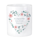 Personalised Floral Heart Ceramic Storage Pot