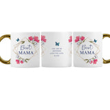 Personalised Geometric Floral Gold Handle Mug