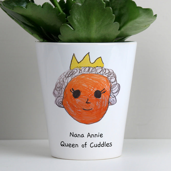 Personalised Childrens Drawing Photo Upload Plant Pot