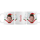 Personalised Photo Upload Christmas Elf Mug