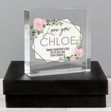 Personalised Abstract Rose Crystal Token