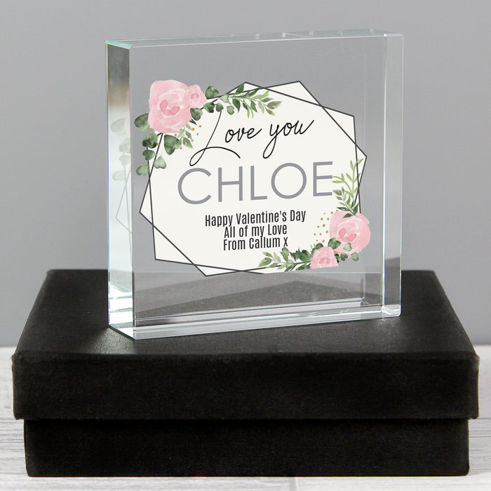 Personalised Abstract Rose Crystal Token