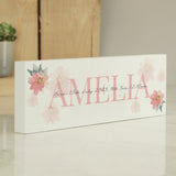 Personalised Floral Sentimental Wooden Block Sign