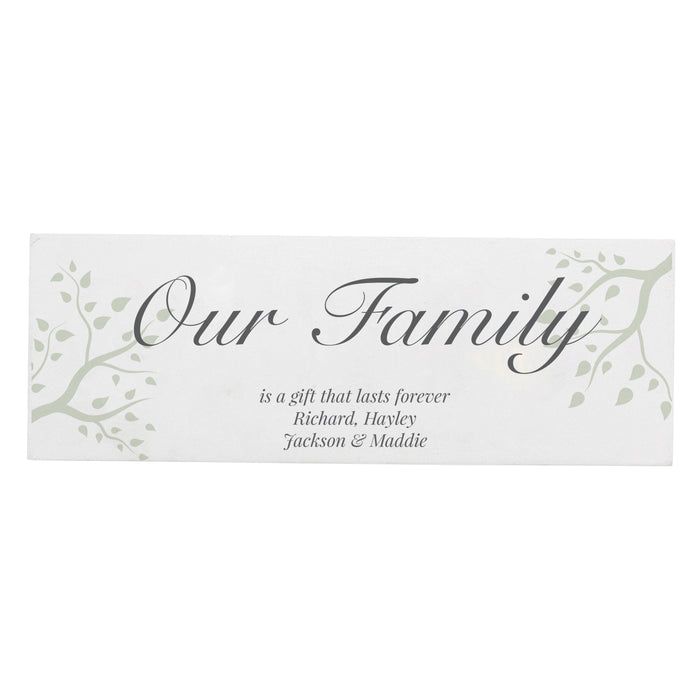 Personalised Branches Wooden Block Sign