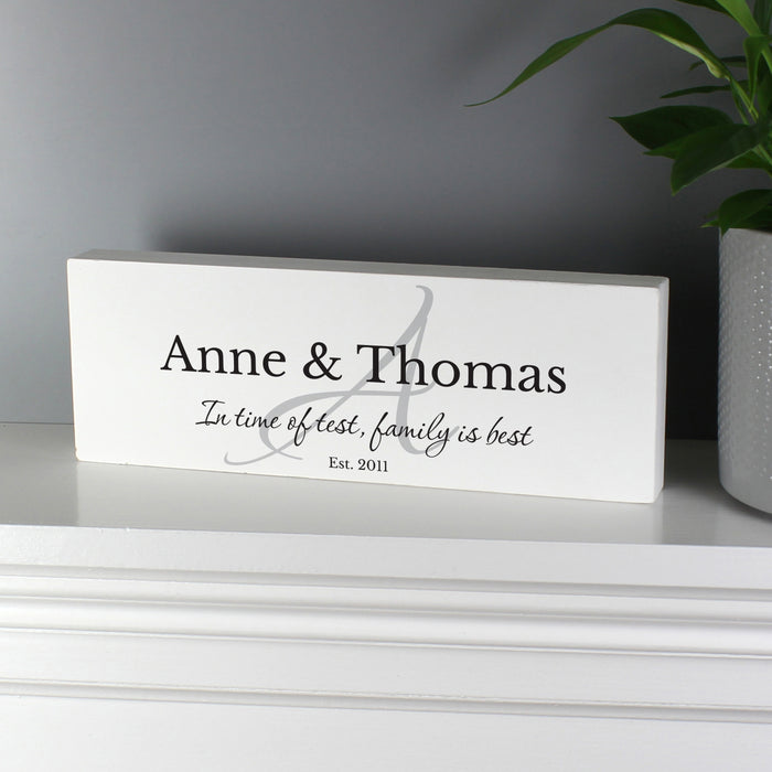 Personalised Family Wooden Block Sign