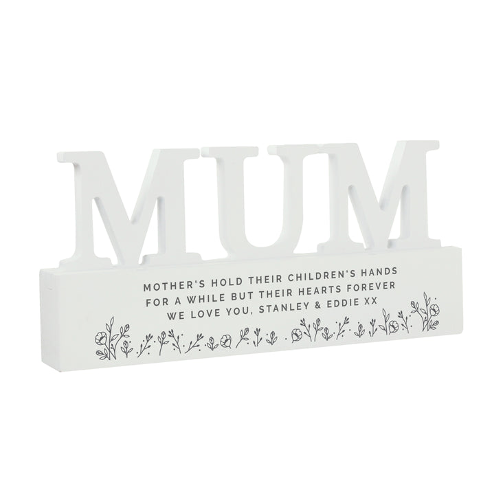 Personalised Floral Wooden Mum Ornament